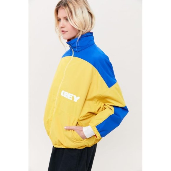 Obey Worldwide Bruges Colorblock Ski Jacket Autumn Spice Yellow in XS - Picture 1 of 4